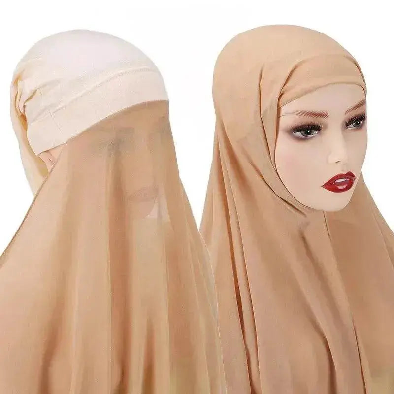 Veiled Arab  Ladies Chiffon Turban Scarf Set
