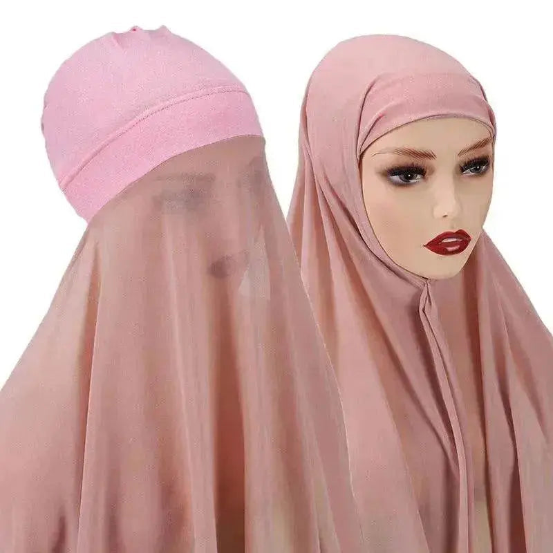 Veiled Arab  Ladies Chiffon Turban Scarf Set