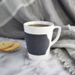 Velour - Grey Band Porcelain Mug With Handle