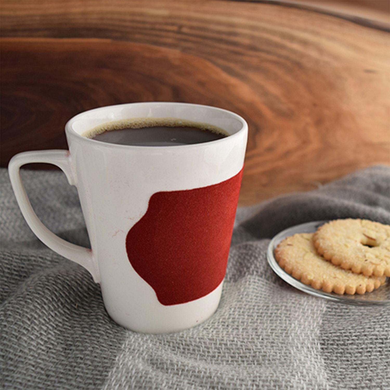 Velour - Red Band Porcelain Mug With Handle