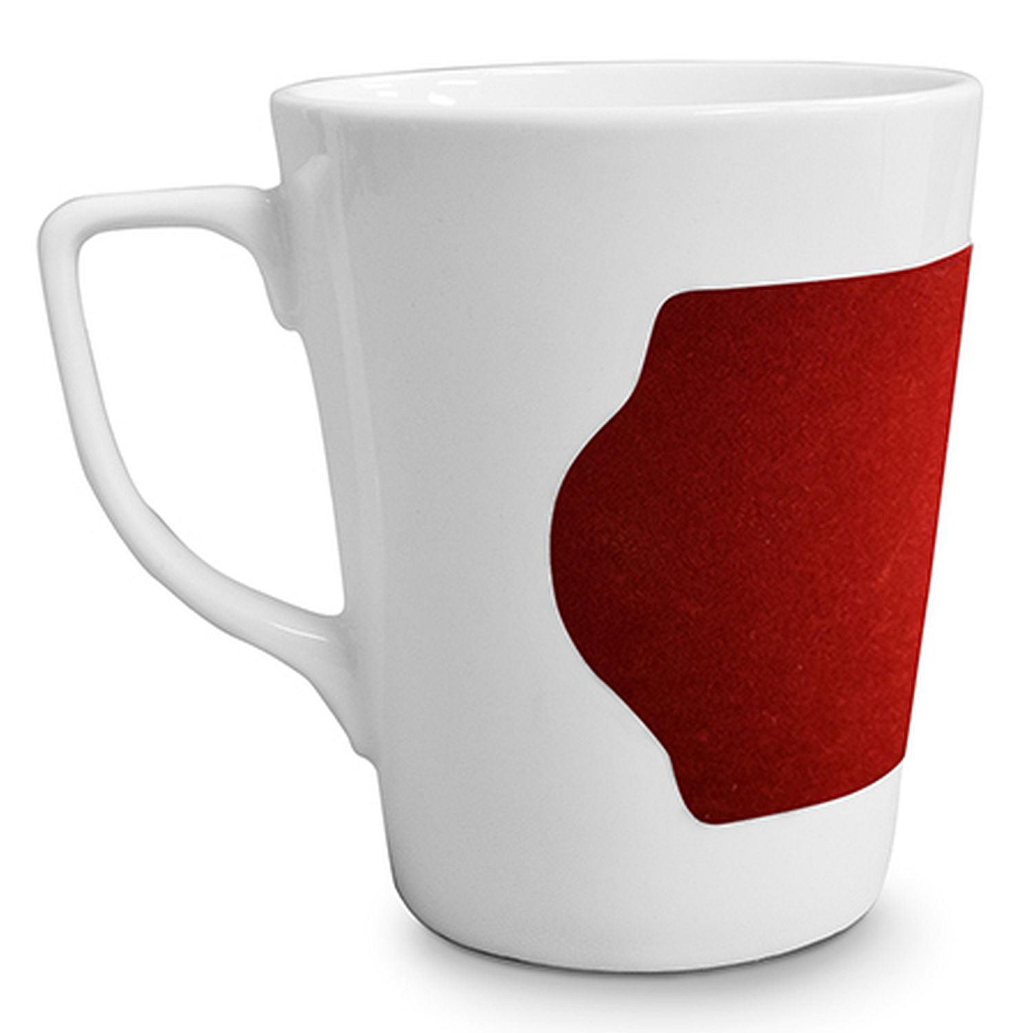 Velour - Red Band Porcelain Mug With Handle