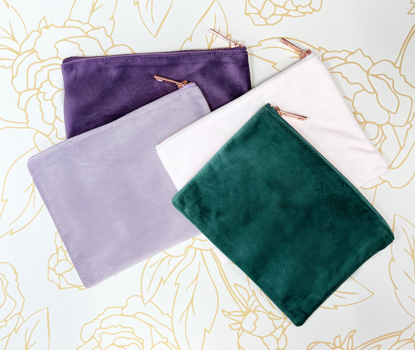 Velvet Make Up Cases - 4 colour options