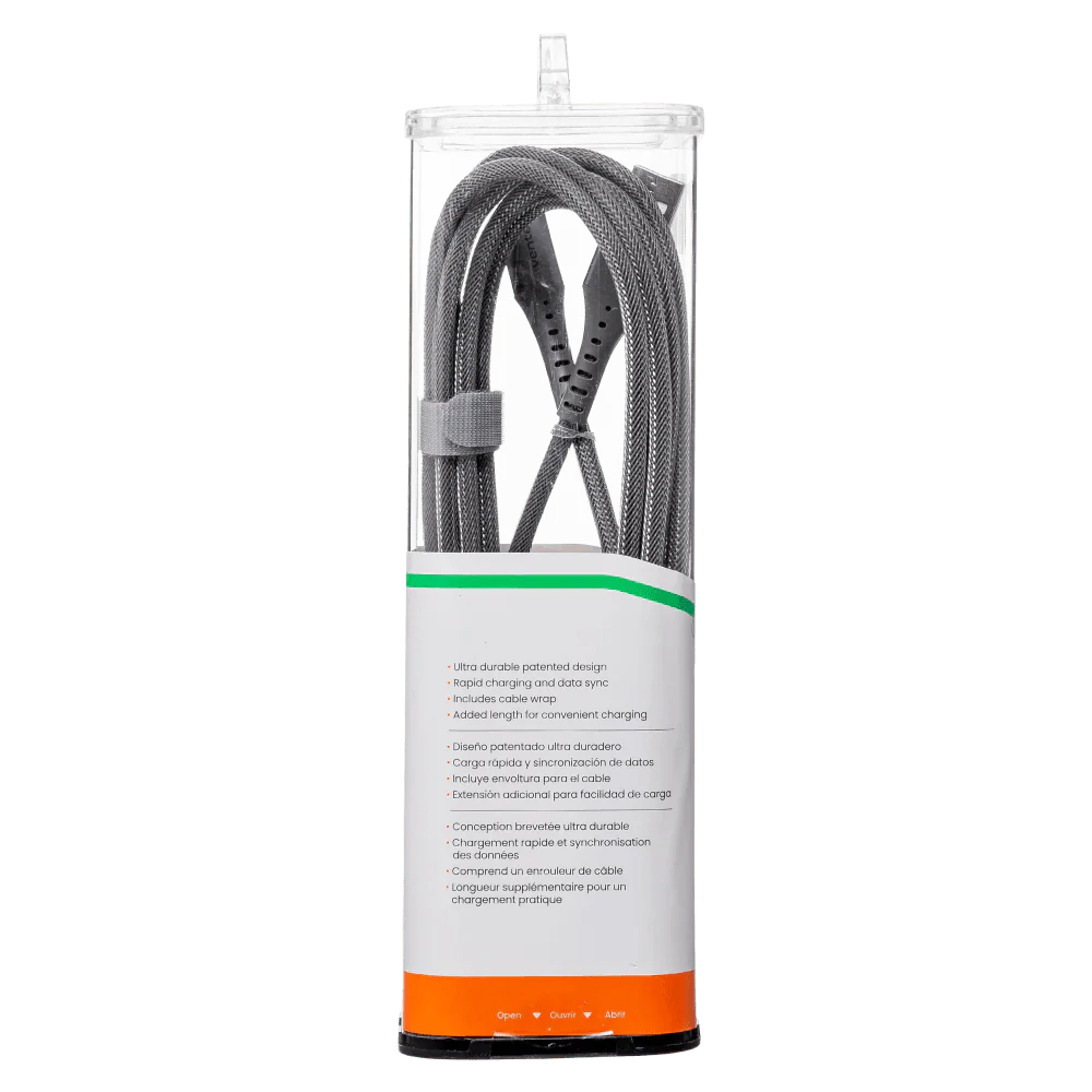 Ventev - Charge & Sync USB-C to USB-A Cable 10ft Alloy - Steel Gray (AC10 - STL256519)