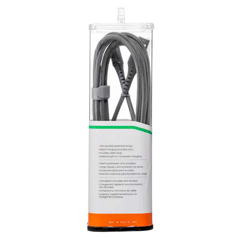 Ventev - Charge & Sync USB-C to USB-A Cable 10ft Alloy - Steel Gray (AC10 - STL256519)
