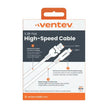 Ventev - Charge & Sync USB-C to USB-A Cable 3.3ft Flat High Speed - Gray