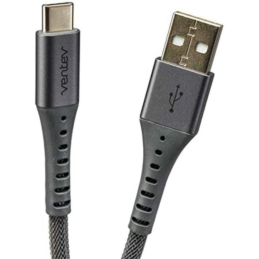 Ventev - Charge & Sync USB-C to USB-C 20 Cable 10ft Alloy Gray