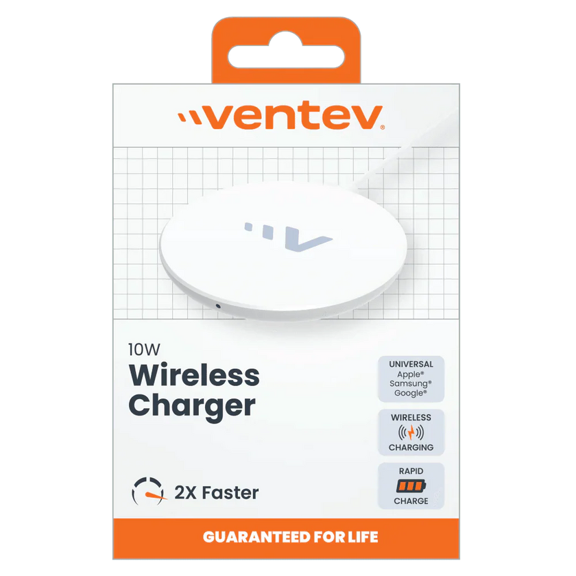 Ventev - Qi Wireless Charging Pad 10W LED-White