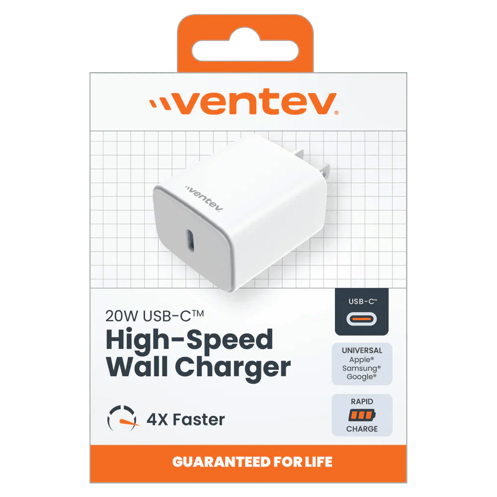 Ventev - Wall Charger 1 Port 20W USB-C  - White