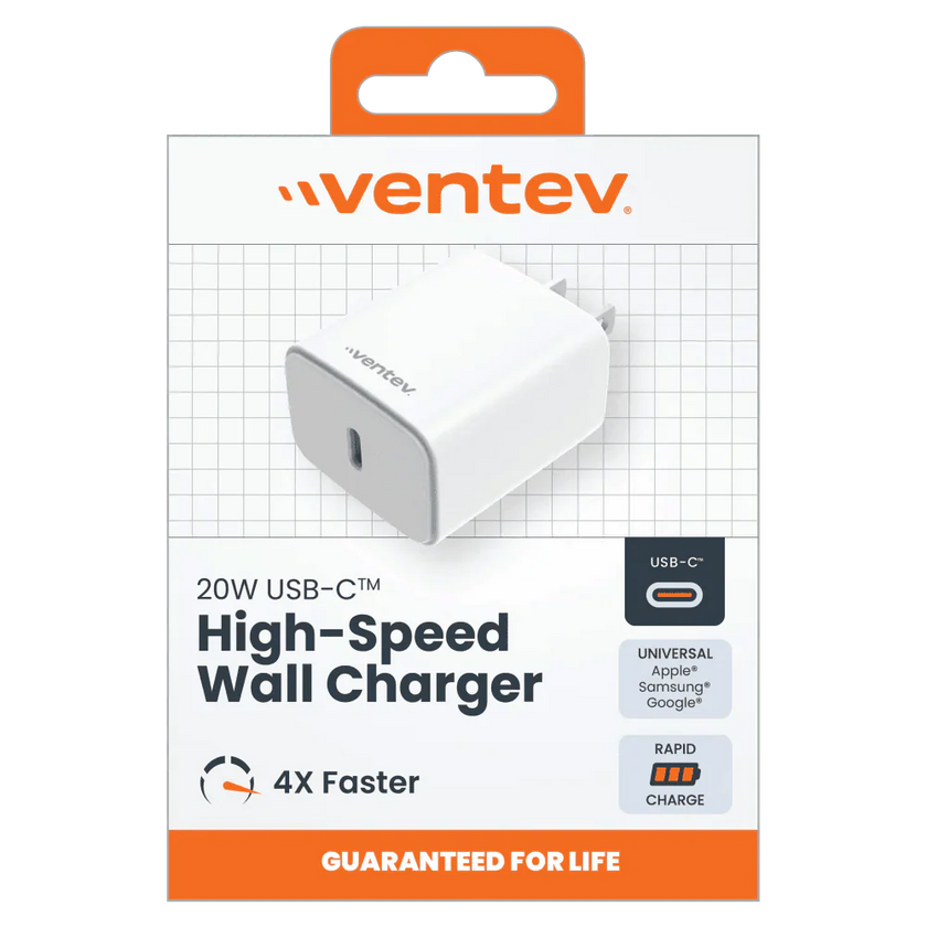 Ventev - Wall Charger 1 Port 20W USB-C  - White