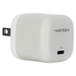 Ventev - Wall Charger Mini 1 Port 20W USB-C Power Delivery Foldable Prongs Rapid Charge - Whte & Grey