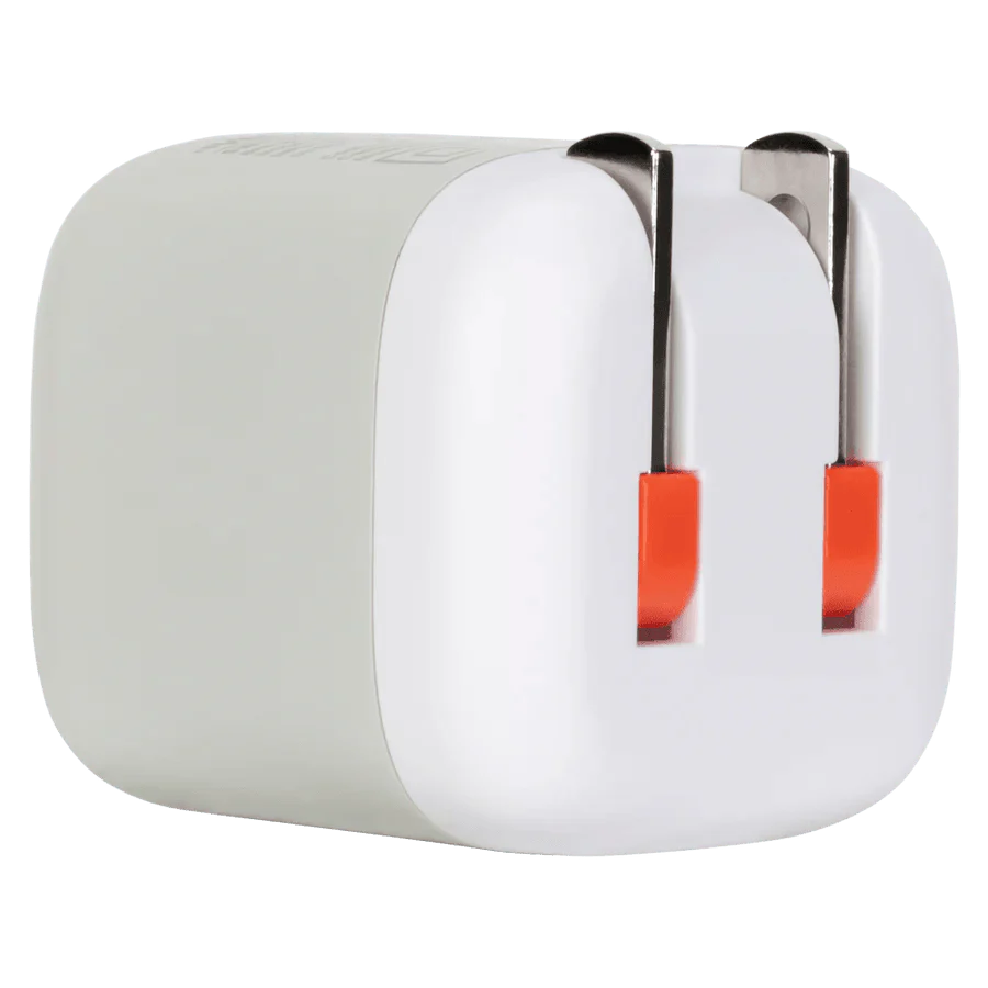 Ventev - Wall Charger Mini 1 Port 20W USB-C Power Delivery Foldable Prongs Rapid Charge - Whte & Grey
