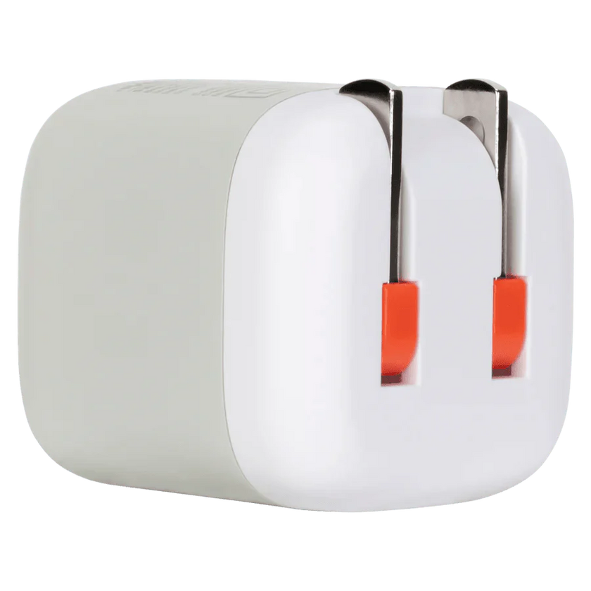 Ventev - Wall Charger Mini 1 Port 20W USB-C Power Delivery Foldable Prongs Rapid Charge - Whte & Grey
