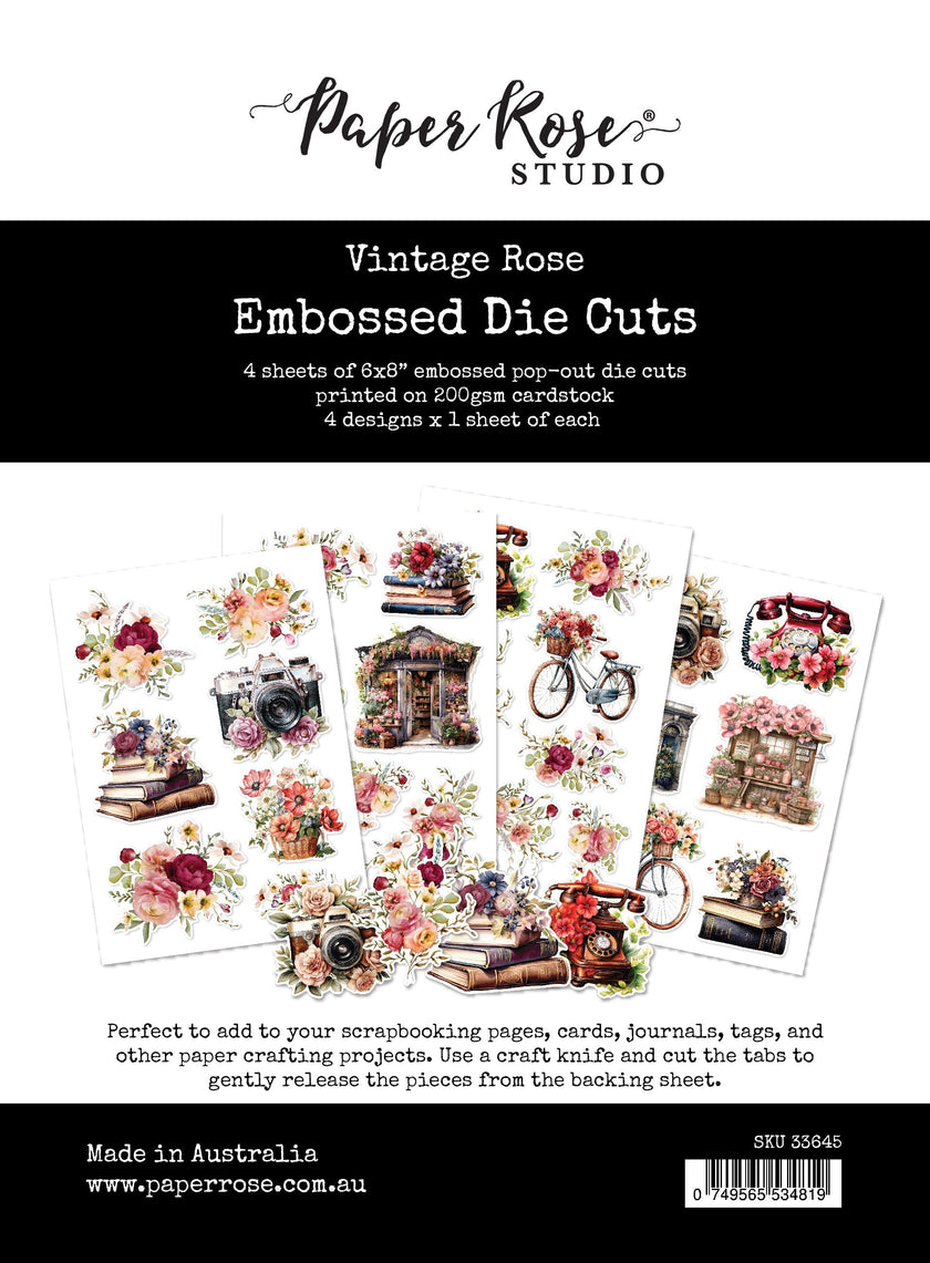 Vintage Rose Embossed Die Cuts 33645
