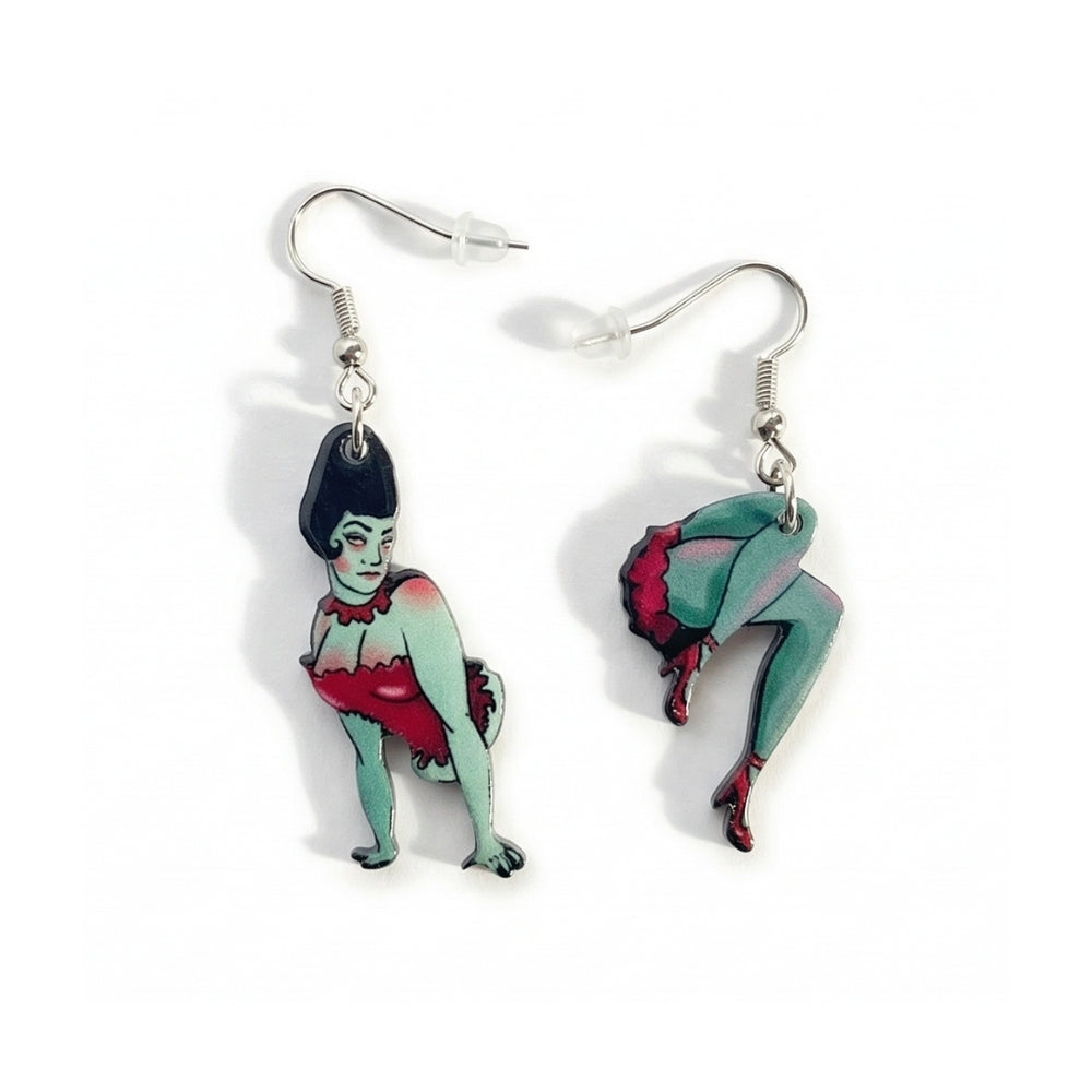 Vintage Zombie Girl Earrings