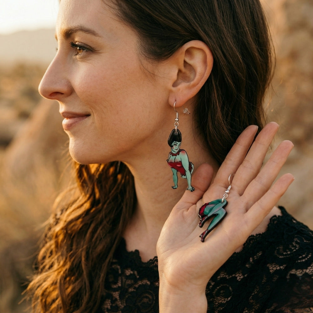 Vintage Zombie Girl Earrings