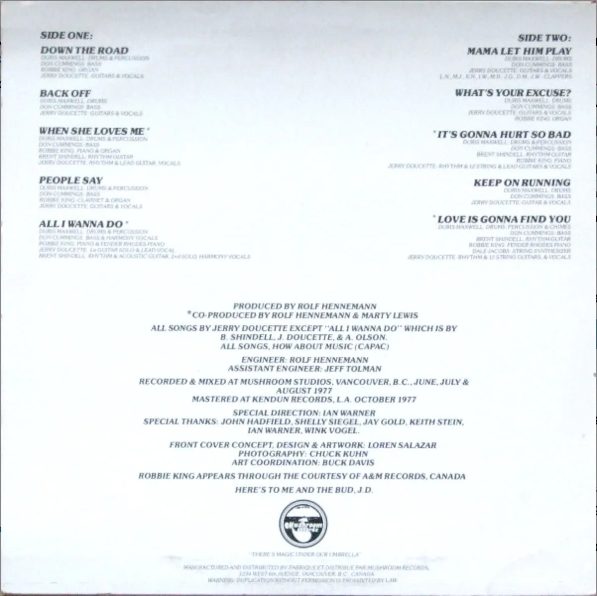 Doucette – Mama Let Him Play - 1977 First Pressing!