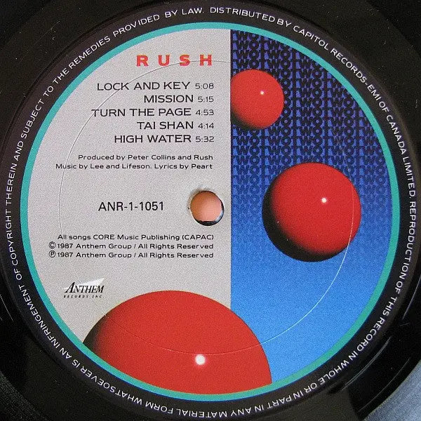 Rush – Hold Your Fire - 1987 Pressing