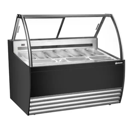 Vitrine à glaces extérieure noire – 7 ou 10 bacs – Finition professionnelle