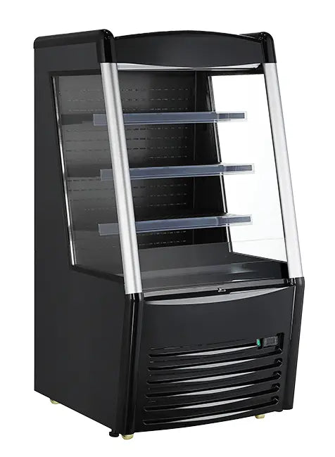 Vitrine réfrigérée ouverte 28 pouces noire – 260 L / Capacité commerciale