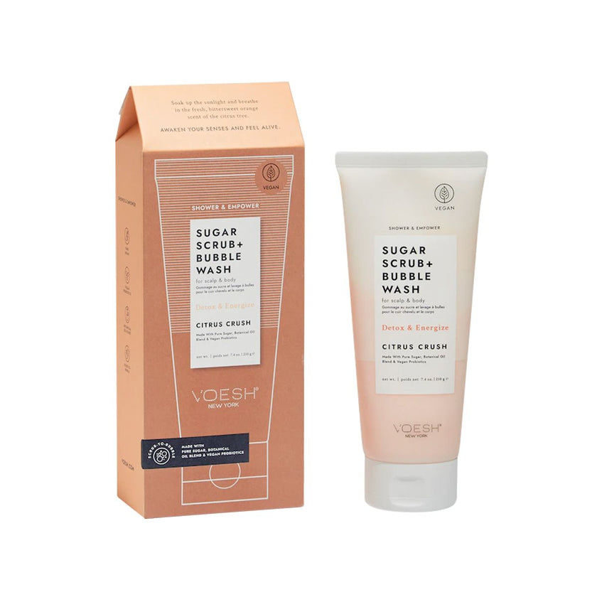 Voesh - Sugar Scrub & Bubble Wash Citrus Crush 7.4Oz