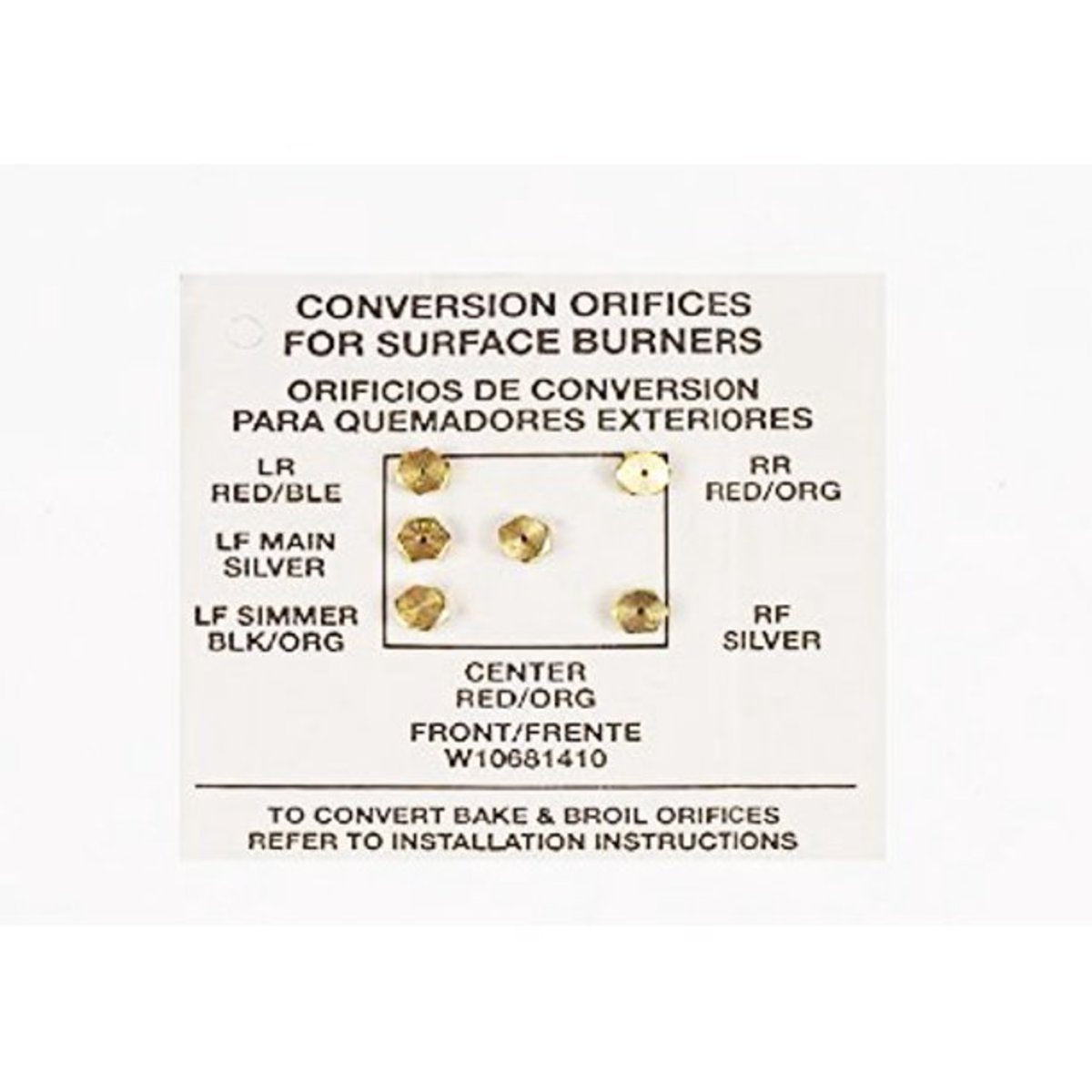 Cartouche SPUD-ORFCE, pièce pour plaque de cuisson Whirlpool, référence W10909678