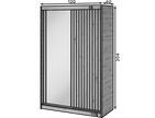 Emerio Mirrored 2 Sliding Door Freestanding Wardrobe - Maple Oak