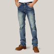 Eagle Warrior Men’s Premium Bootcut Jeans. Tribal Embroidered 7-Pocket Stretch Denim