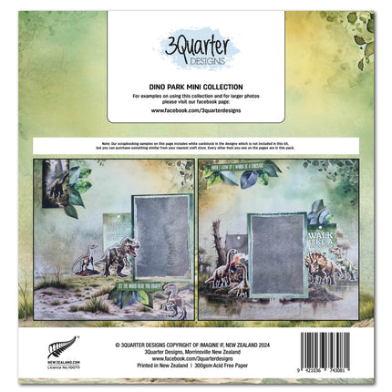 3Quarter Designs Dino Park - 12x12 Design Paper & Diecuts Set Mini Collection