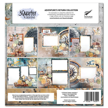 3Quarter Designs Adventures Return 12x12 Design Paper & Diecuts Set