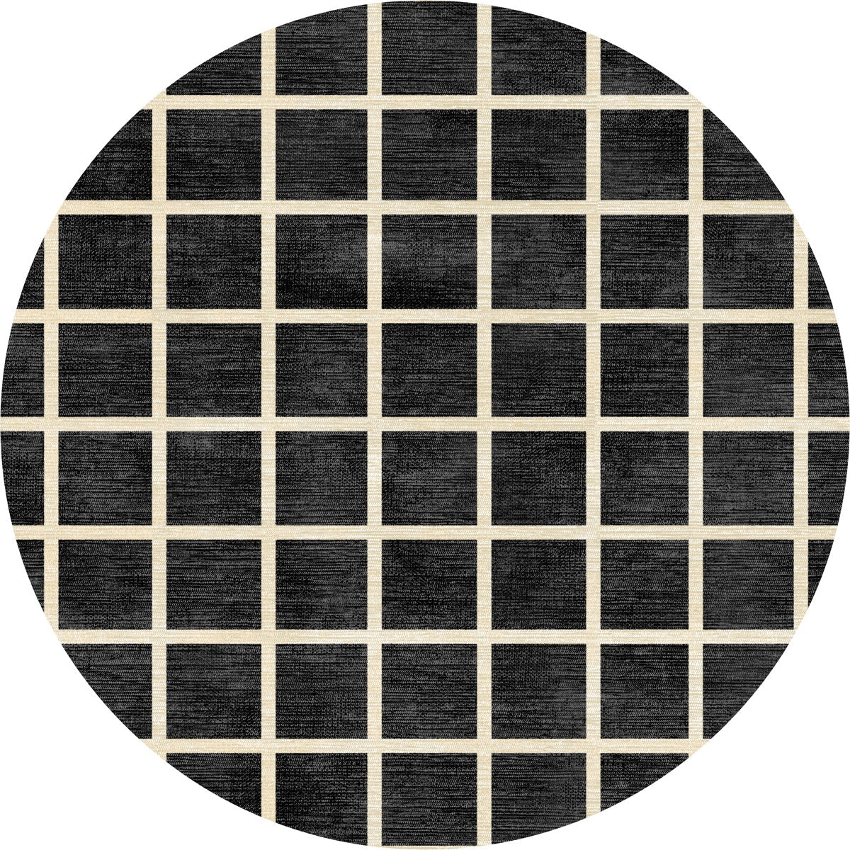 Caper Black Natural Checkered Rug
