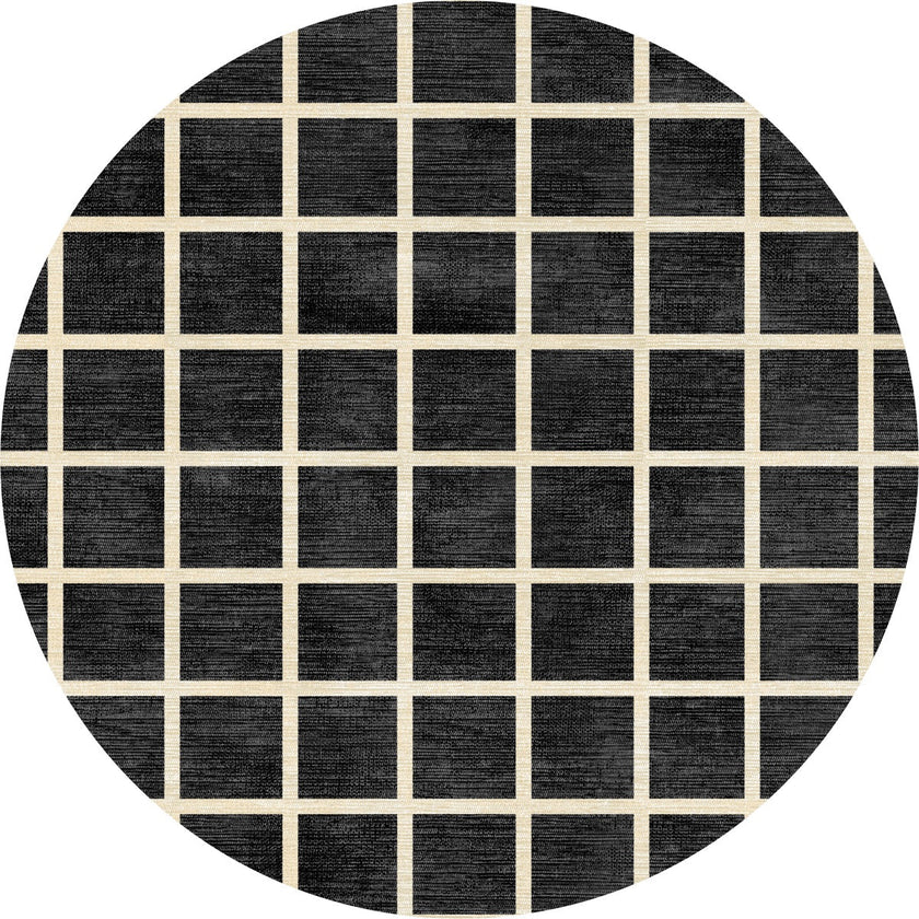 Caper Black Natural Checkered Rug