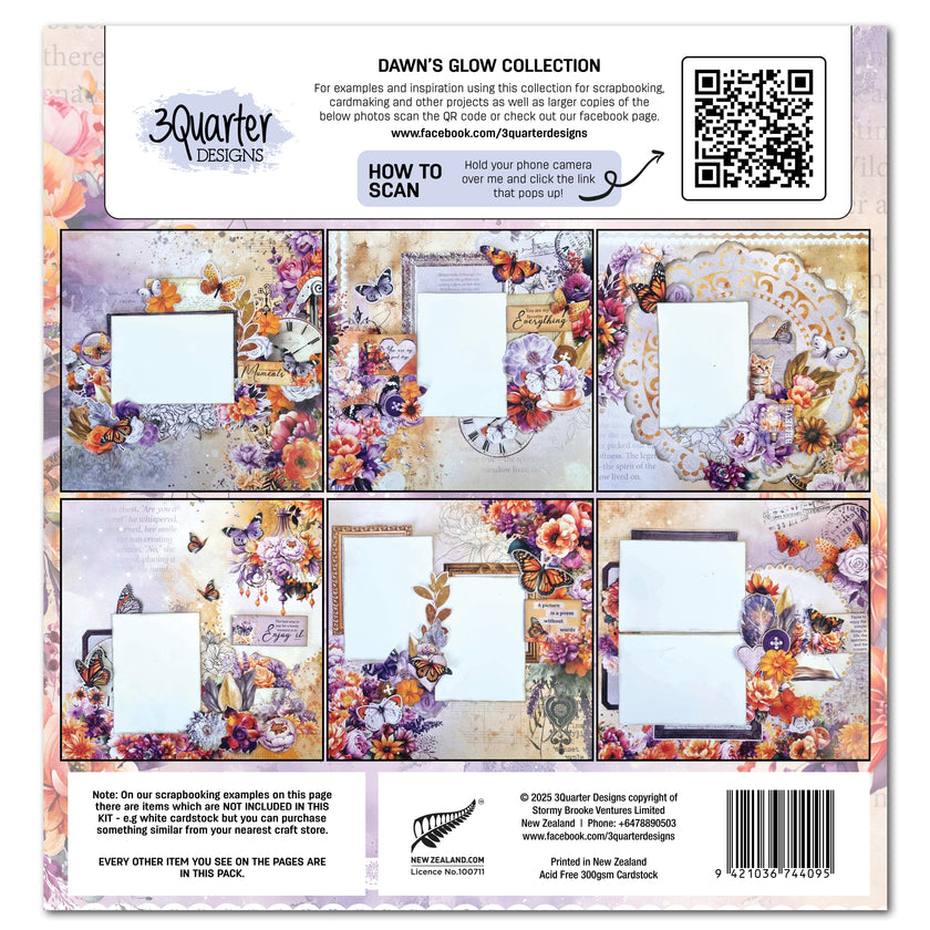 3Quarter Designs Dawns Glow 12x12 Design Paper & Diecuts Set