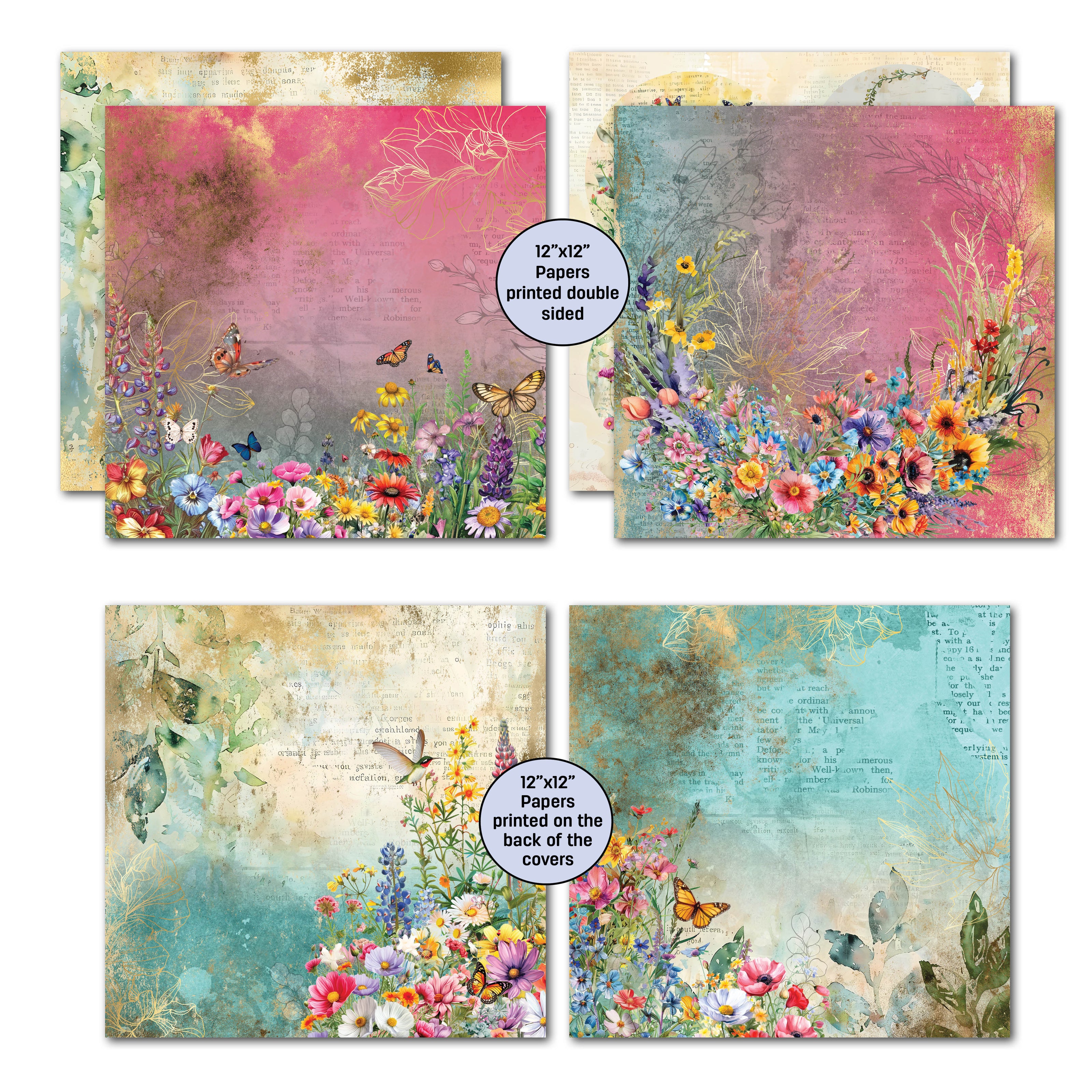 3Quarter Designs Fluttering Wings 12x12 Design Paper & Diecuts Set
