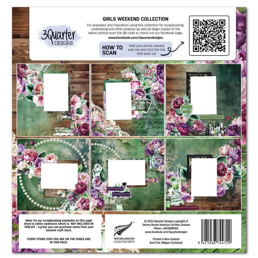 3Quarter Designs Girls Weekend 12x12 Design Paper & Diecuts Set