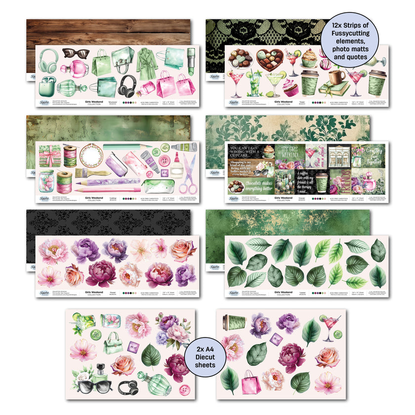 3Quarter Designs Girls Weekend 12x12 Design Paper & Diecuts Set
