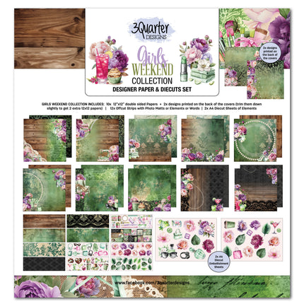 3Quarter Designs Girls Weekend 12x12 Design Paper & Diecuts Set