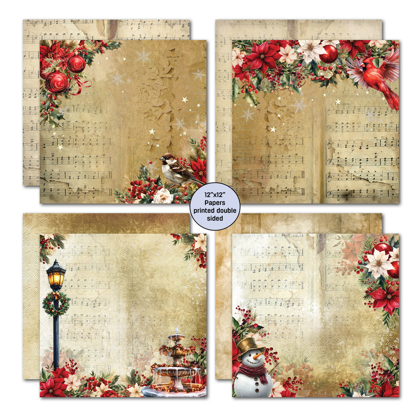 3Quarter Designs Holly Jolly 12x12 Design Paper & Diecuts Set