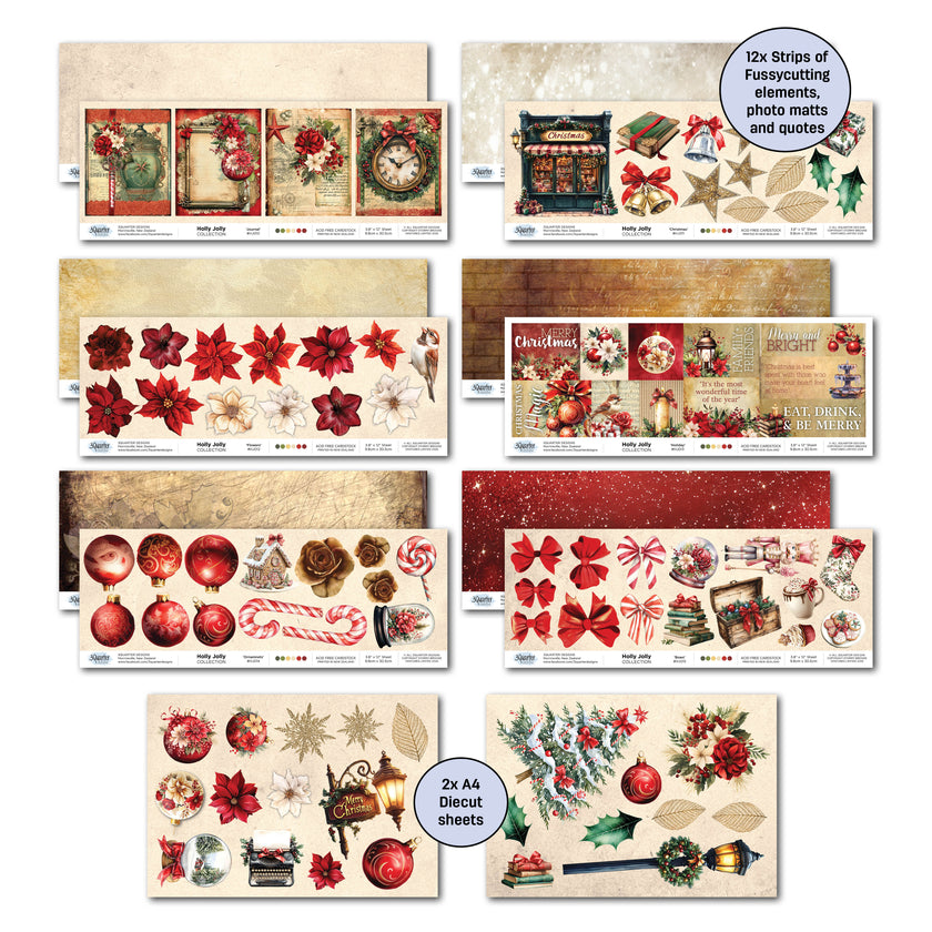 3Quarter Designs Holly Jolly 12x12 Design Paper & Diecuts Set