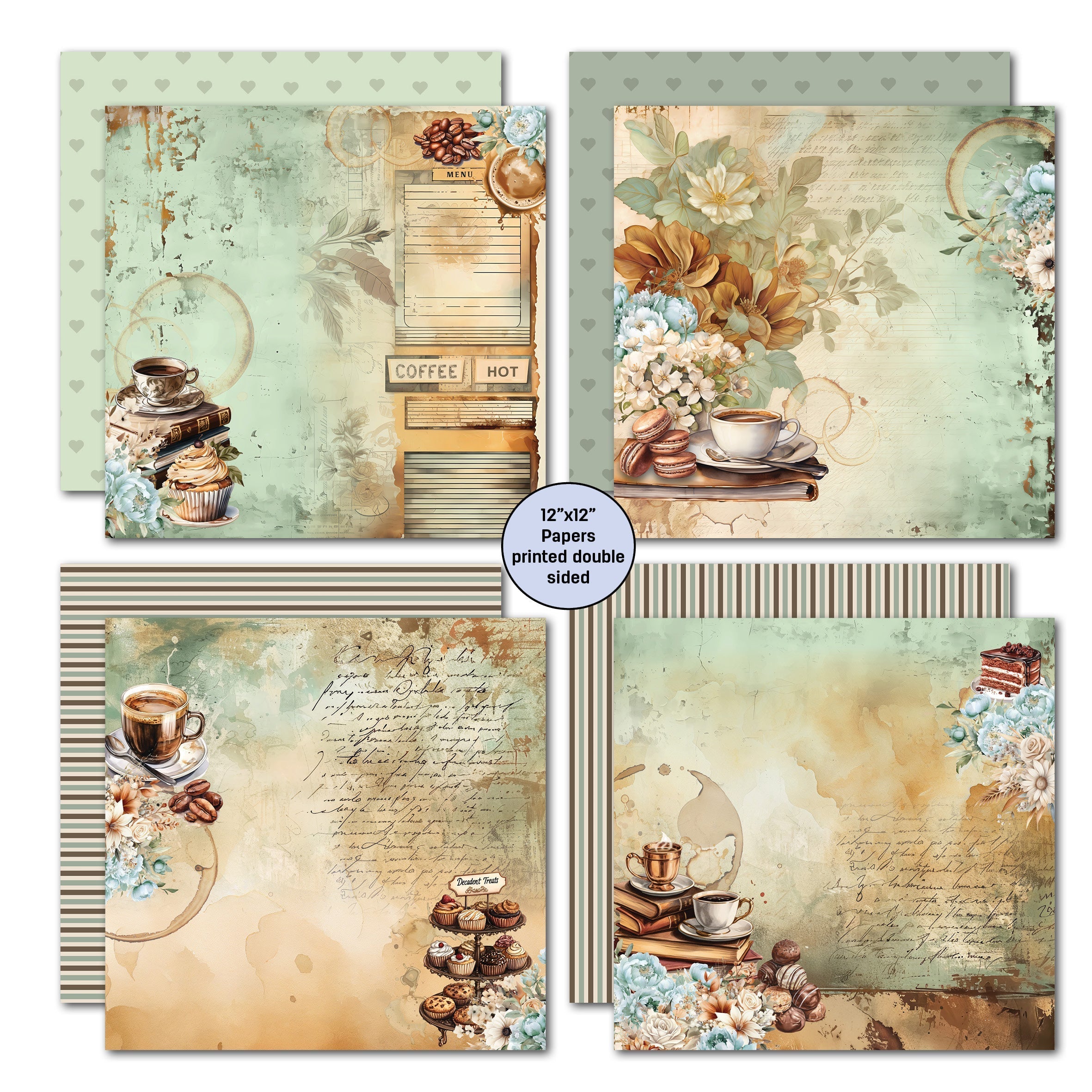 3Quarter Designs Mocha Fix 12x12 Design Paper & Diecuts Set
