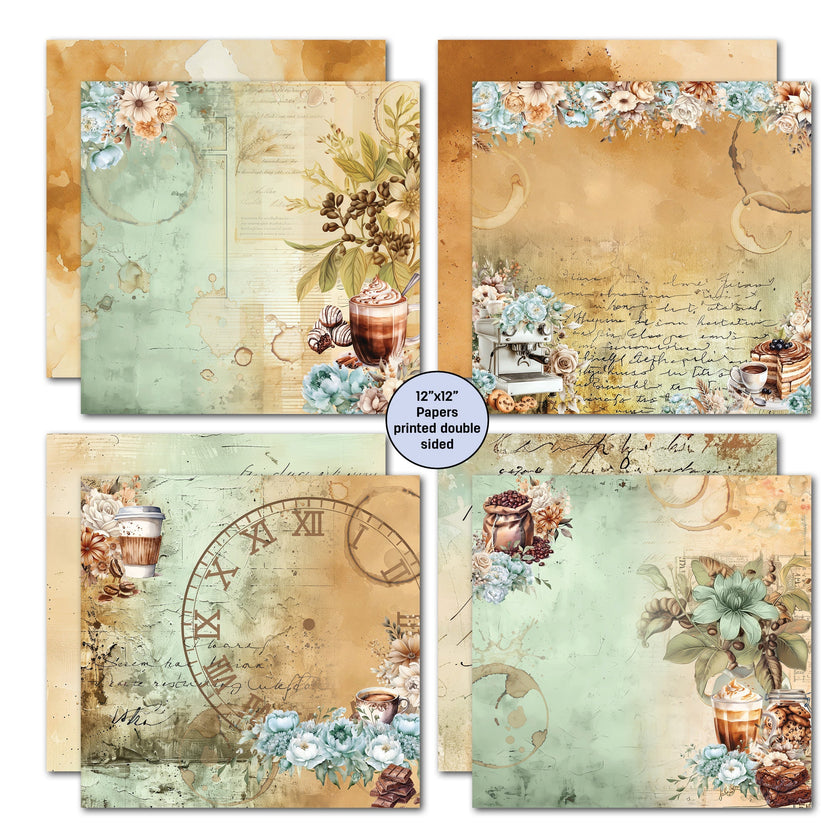 3Quarter Designs Mocha Fix 12x12 Design Paper & Diecuts Set