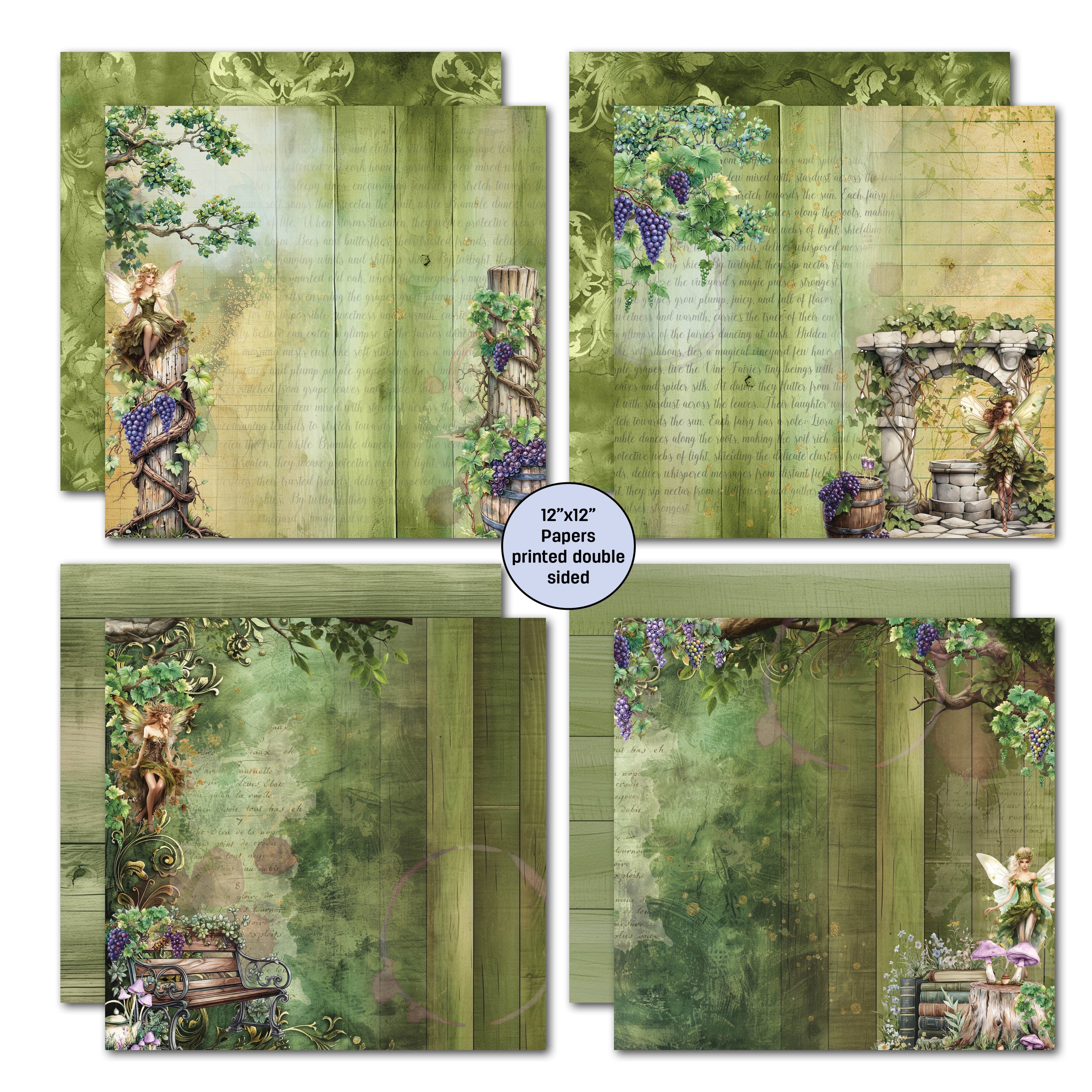 3Quarter Designs Magical Vines 12x12 Design Paper & Diecuts Set