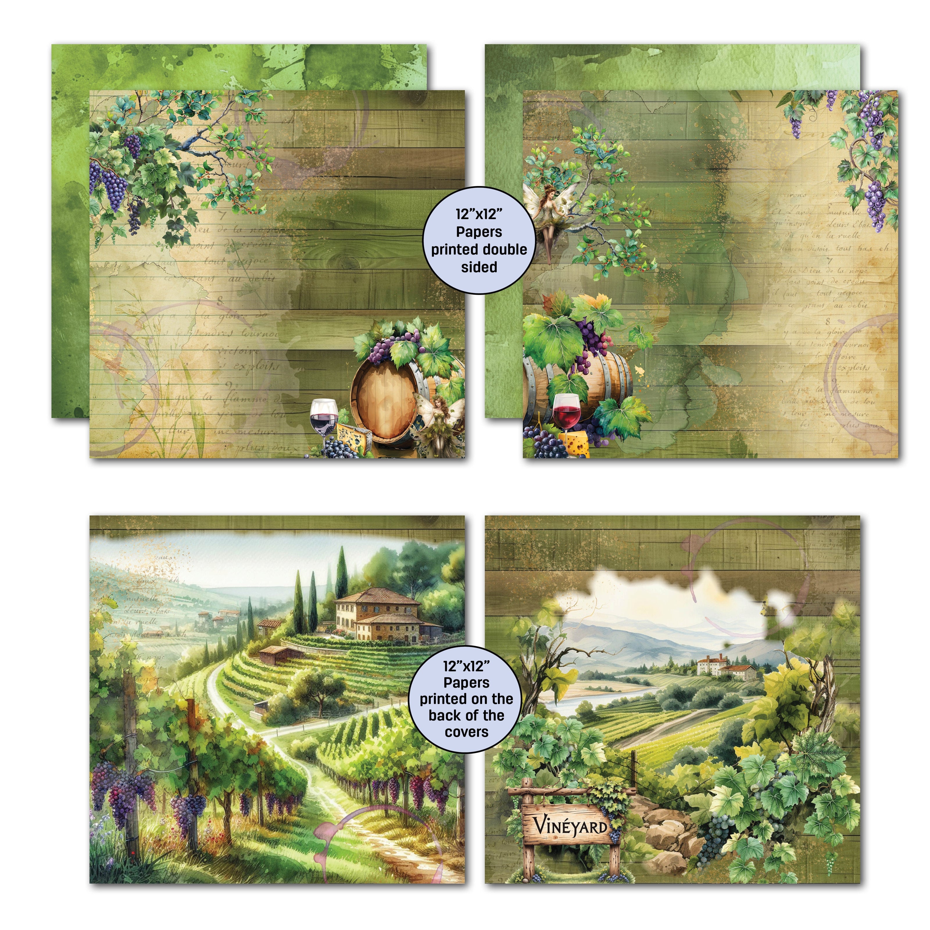 3Quarter Designs Magical Vines 12x12 Design Paper & Diecuts Set