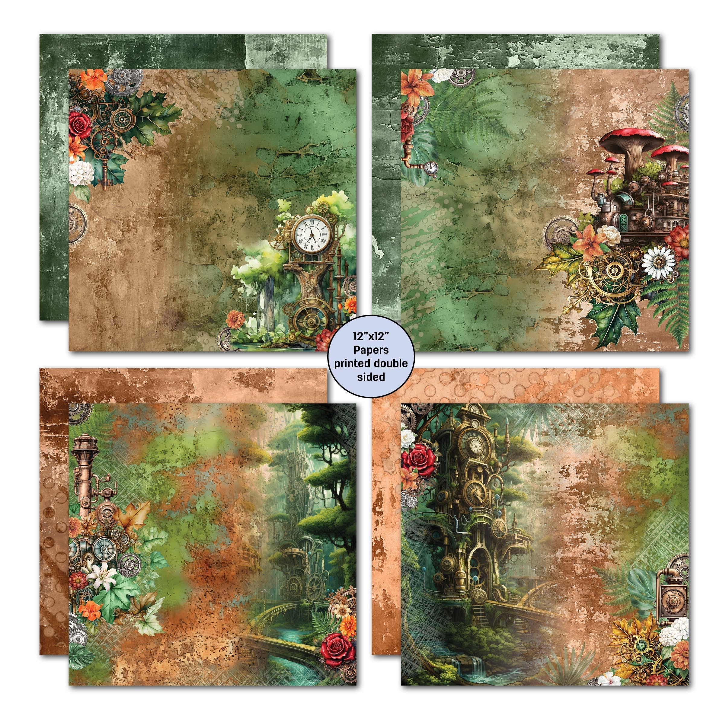 3Quarter Designs Punk'ed Forest 12x12 Design Paper & Diecuts Set