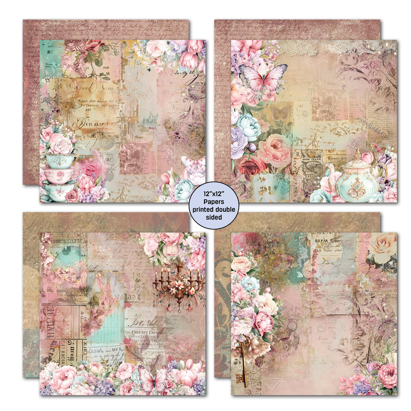 3Quarter Designs Positivi-Tea 12x12 Design Paper & Diecuts Set