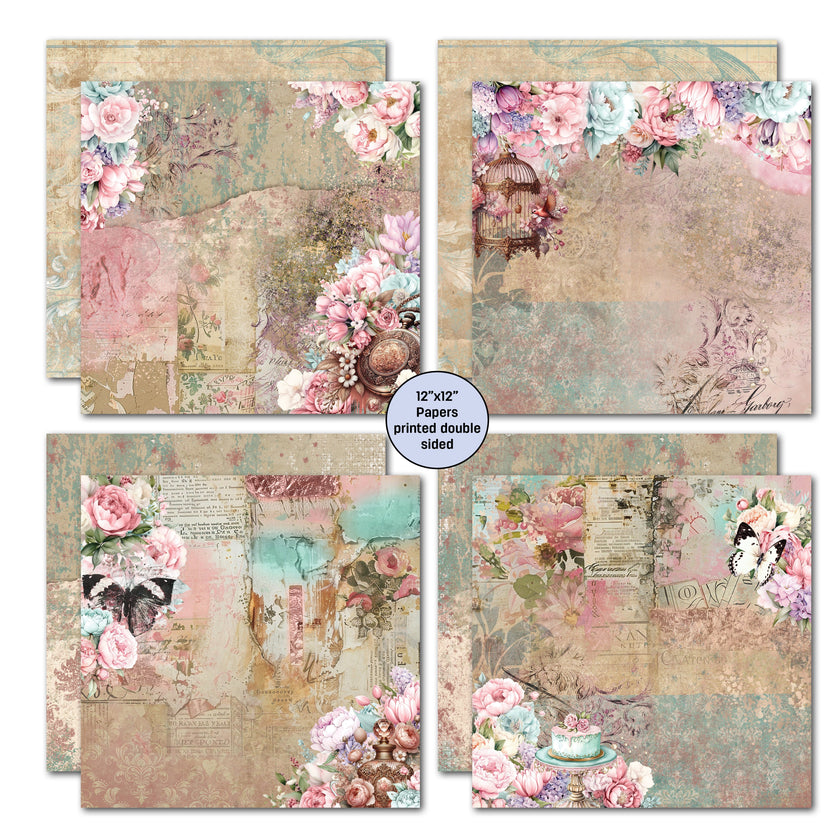 3Quarter Designs Positivi-Tea 12x12 Design Paper & Diecuts Set