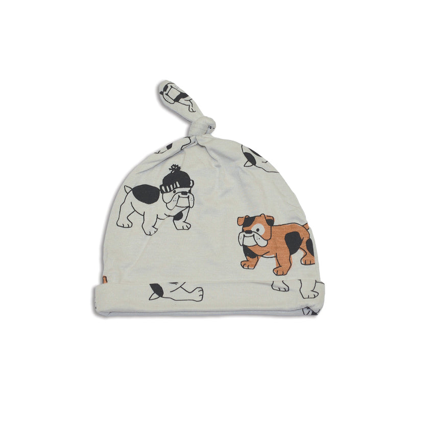 Chapeau en nœud de bambou (motif Bulldog Cozy)