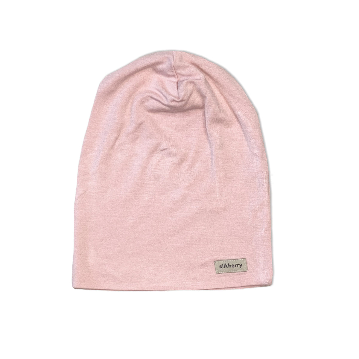 Bonnet en jersey de bambou, style slouchy (rose thé)