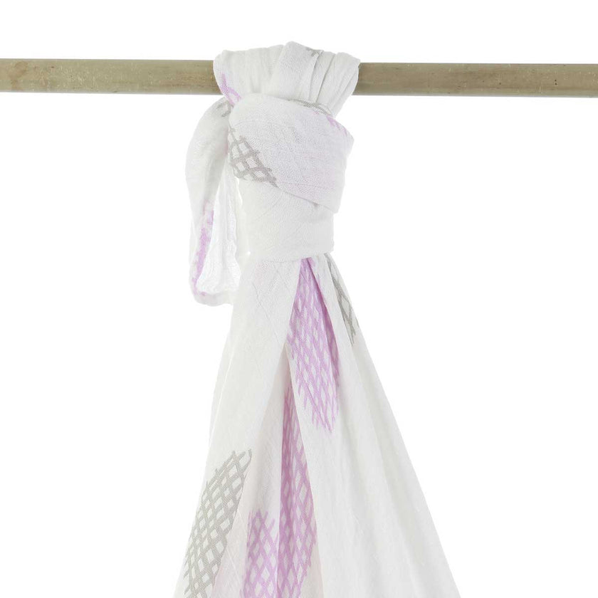Écharpe en mousseline de bambou (motif orchidée en nid d'abeille)