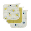 Bamboo Muslin Washcloth Set (3 pack) - Monkey Print, Pear and Elephant Print