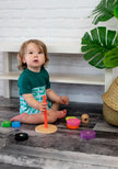 Bamboo Short Sleeve Romper (ZigZag Croc Print)